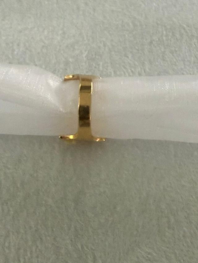 Gold Tone Crisscross Openwork Rhinestone Statement Ring Size 7.5