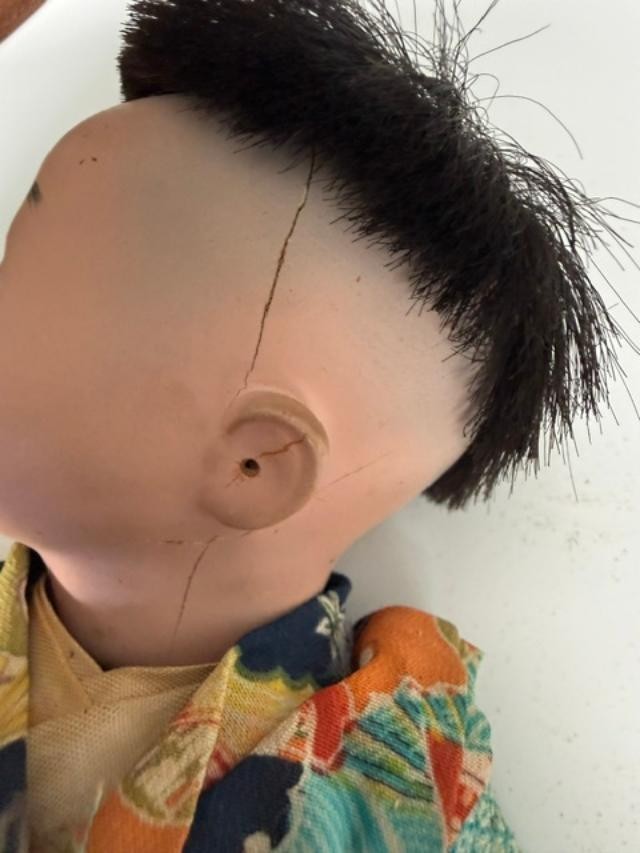 Antique Japanese Ichimatsu Boy Doll Gofun Composition Kimono Repair 10 Inch