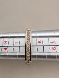 Gold Tone Clear Rhinestone Eternity Band Ring Size 5 Petite Stackable