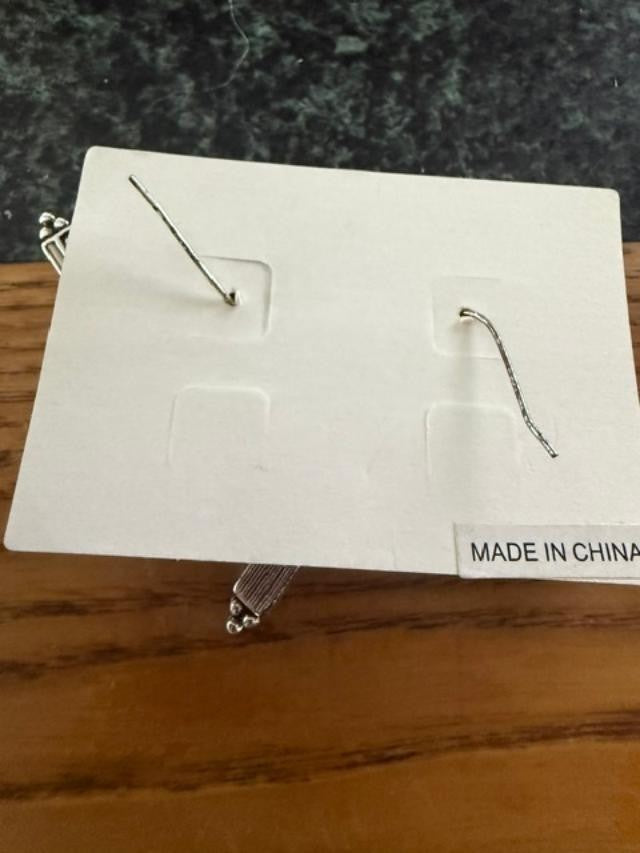 Lia Sophia Purple Crystal Silver-Tone Long Dangle Earrings Ivory Inlay