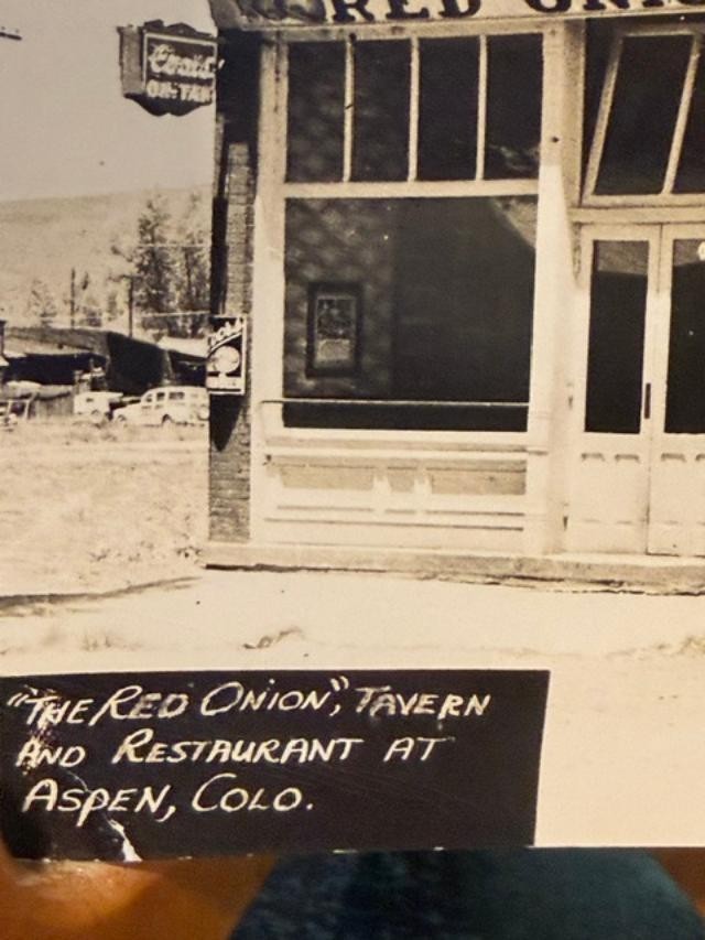 1940s Red Onion Tavern Aspen Colorado Exterior RPPC Real Photo Postcard Unused