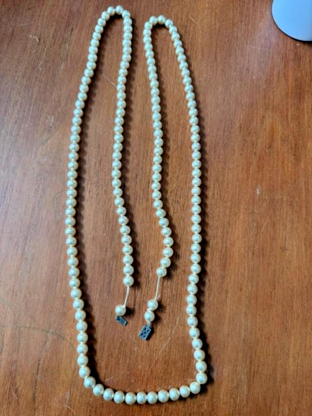 Vintage Faux Pearl Long Necklace 60 inches Classic