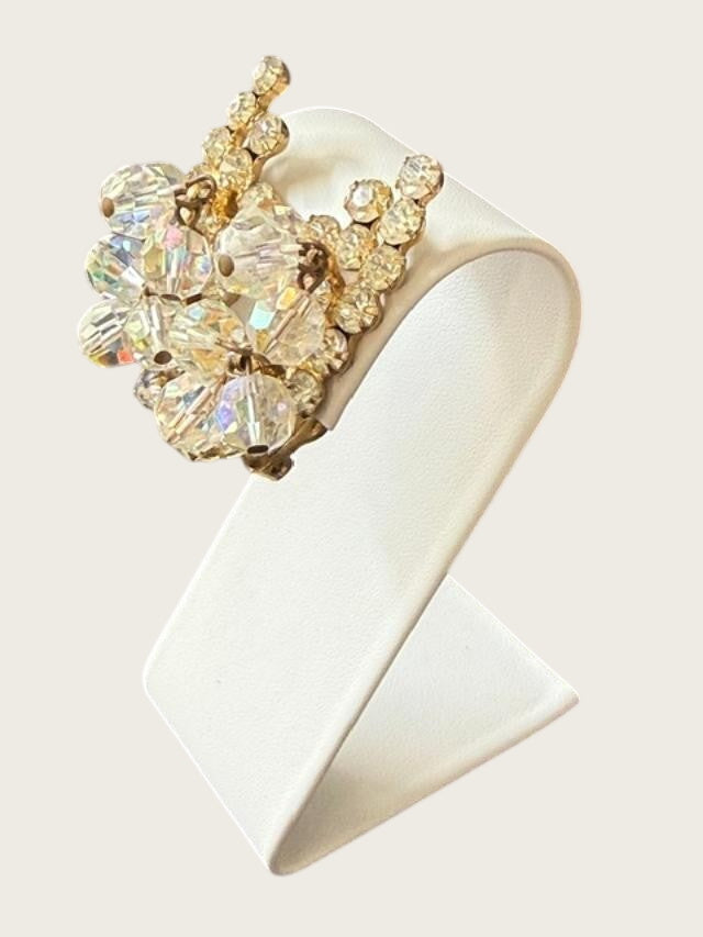 Vintage AB Rhinestone Earrings clip-on