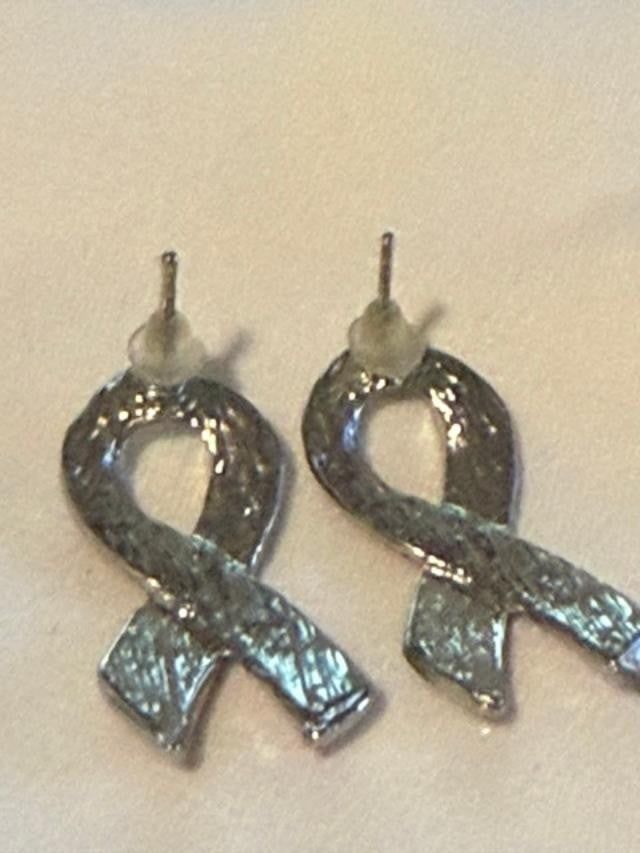 Women's Pink Ribbon Breast Cancer Awareness Stud Earring Jewelry - Rhinestones