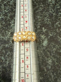 Unmarked Gold Tone Double Row Clear Rhinestone Band Ring Size 7.5