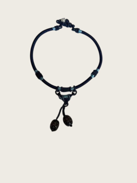 Unbranded Lampwork Glass Bead Dangle Cord Necklace Chinese Knot Boho Artisan