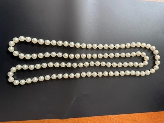 29 inch continues strand faux Pearl Necklace-Individually knottted.