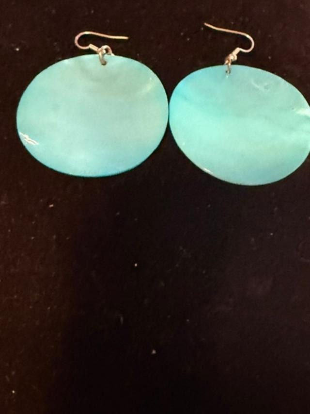 Round Circle Sea Shell Drop Earrings for Women Bohemian Statement 2 inch diamete