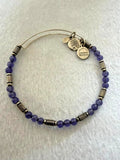 Alex and Ani Blue Beaded Adjustable Wire Bangle Bracelet Made in USA