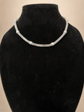 Silver Tone Mesh Necklace with Spacer Rings 15–18 in Adjustable