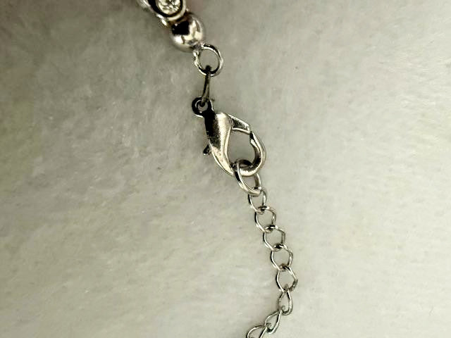 Silver Tone Clear Rhinestone Tennis Choker Necklace 13-16" Adjustable