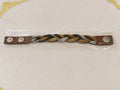 New 8” Brown Leather Braided Rhinestone Bracelet Black Gold Silver