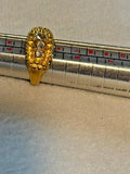 OOAK Gold-Tone Dome Ring Clear Rhinestones Hand-Embellished Size 5