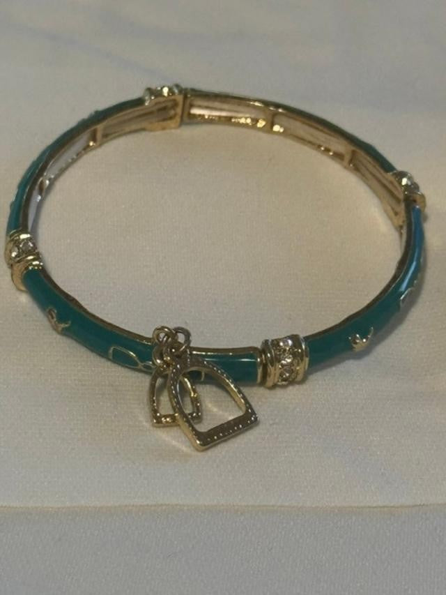 TURQUOISE ENAMEL STRETCH BRACLET