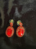 Gorgeous Red pierced earrings