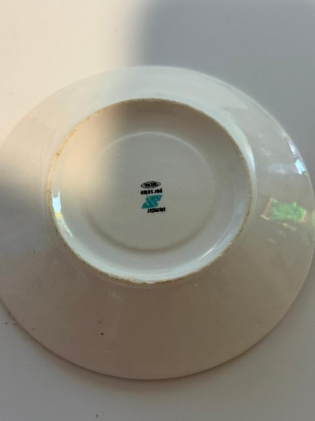 Vintage Alemdar Porselen Turkey Demitasse Cup & Saucer Floral Gold Gilt