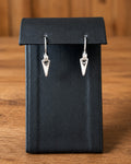 Silver Tone Geometric Arrowhead Dangle Hook Earrings Minimalist