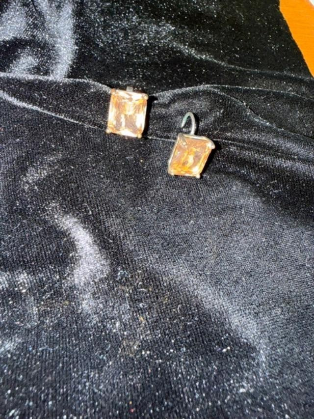 Champagne Crystal Square Earrings
