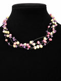 Pastel multi-strand illusion necklace