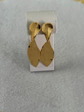 Vintage Gold Tone Leaf Dangle Screw Back Earrings Modernist 3.25"