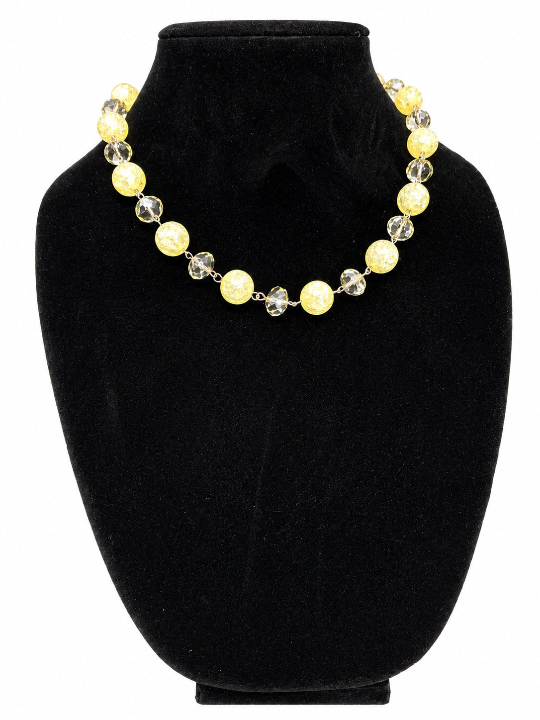 yellow glass beaded necklace