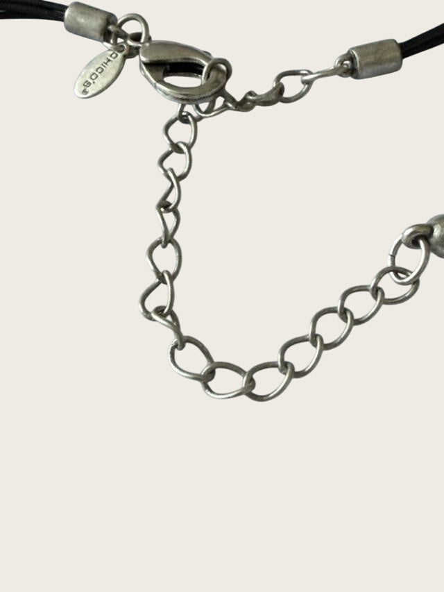 Chico's Black White Enamel Pendant Necklace & Earrings Set 18" Statement