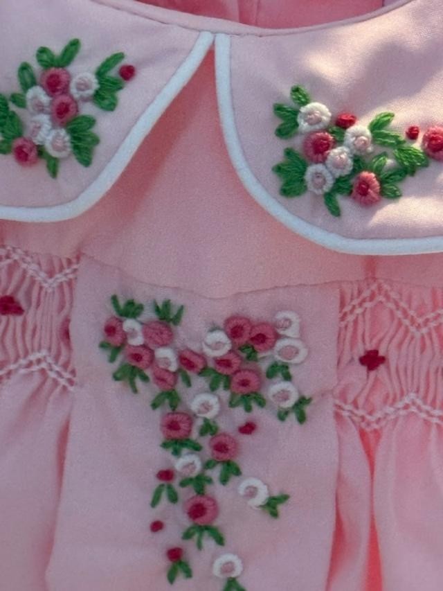 NEW NEVER WORN Addie & Hadlie Smocked A Lot Pink Floral Peter Pan Dress 18M