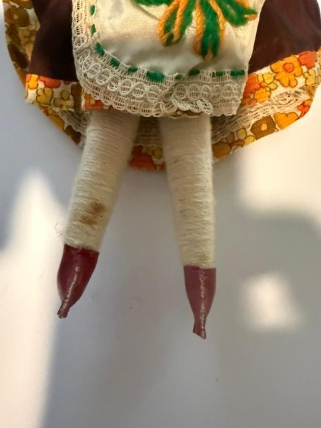 Vintage 1970s Portugal Folk Art Souvenir Doll 12" Traditional Costume Handmade