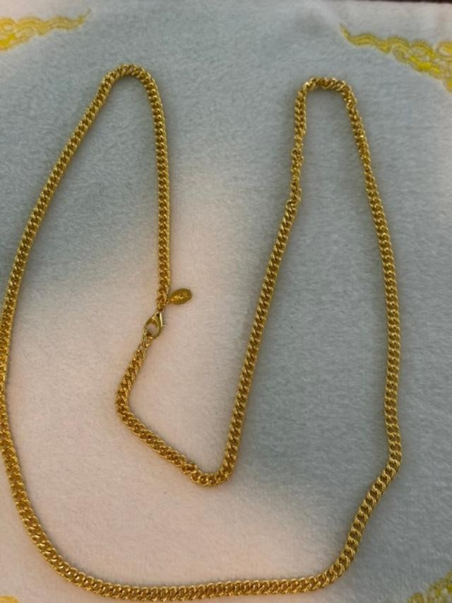 Vintage KJL signed long gold-tone chain