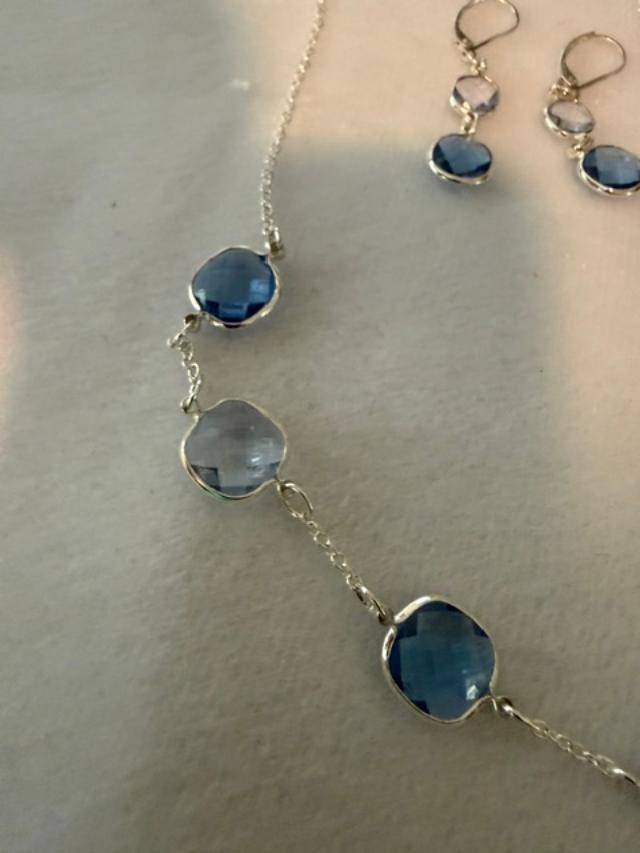 NRT Silver‑Tone Necklace 19” & Matching 1” Earrings – Fashion Jewelry Set