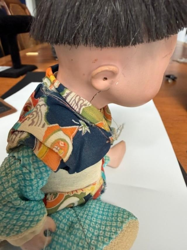 Antique Japanese Ichimatsu Boy Doll Gofun Composition Kimono Repair 10 Inch