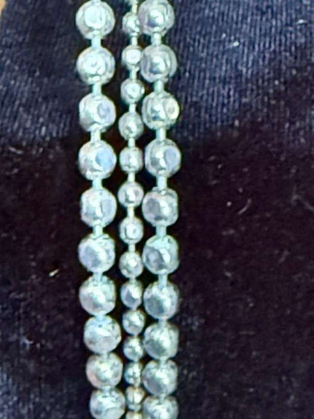 48 inch sliver bead necklac tripple strand