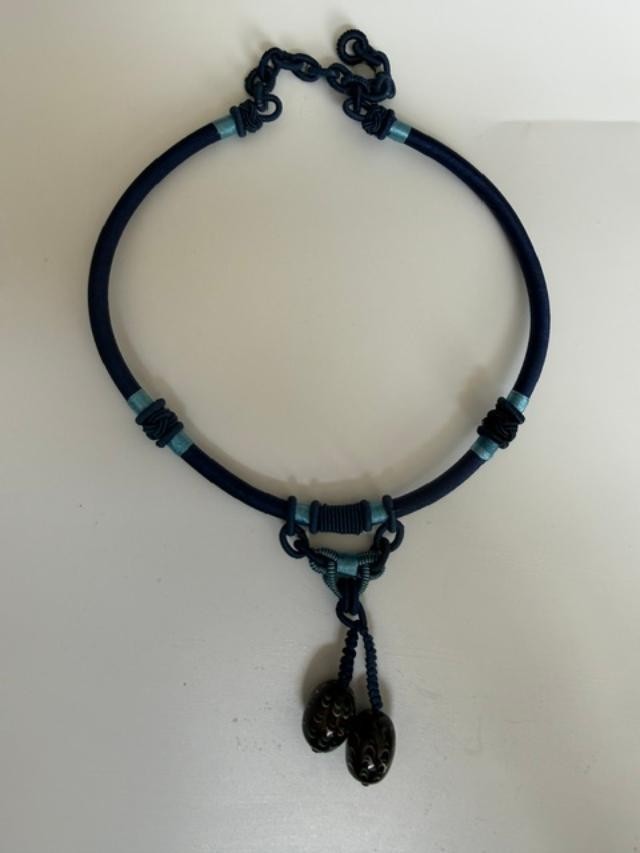 Unbranded Lampwork Glass Bead Dangle Cord Necklace Chinese Knot Boho Artisan