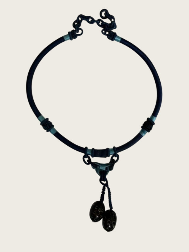Unbranded Lampwork Glass Bead Dangle Cord Necklace Chinese Knot Boho Artisan