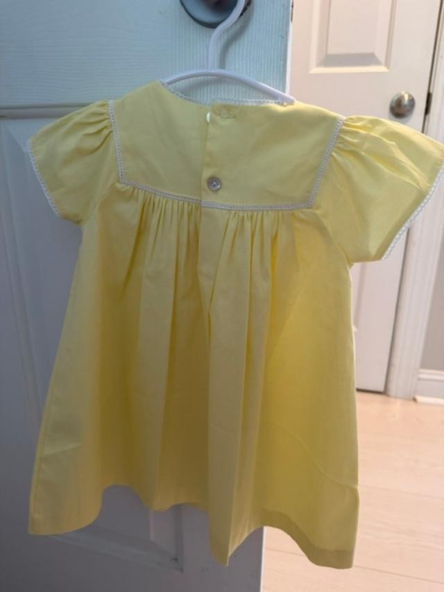 NWT Petit Confection Yellow Embroidered Daisy Dress Baby Girl 18M