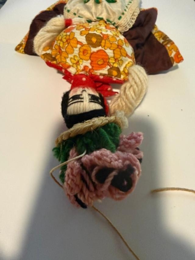 Vintage 1970s Portugal Folk Art Souvenir Doll 12" Traditional Costume Handmade