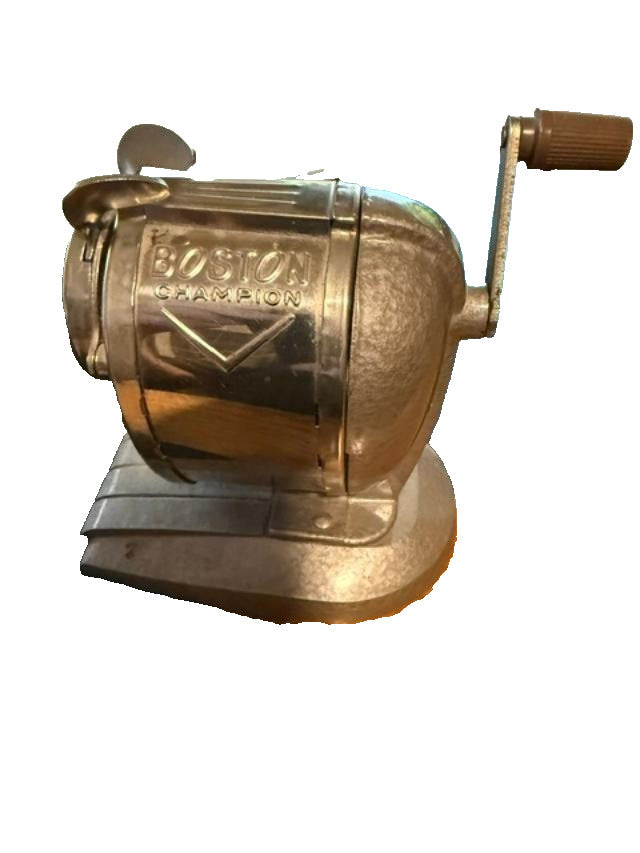 Vintage Boston Champion Hand Crank Pencil Sharpener Works Desk Mount