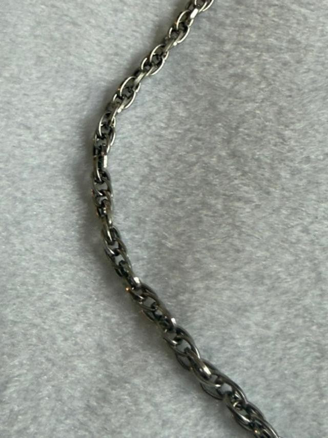 Silver Tone Black Cabochon Filigree Ball Y Drop Toggle Necklace 17in