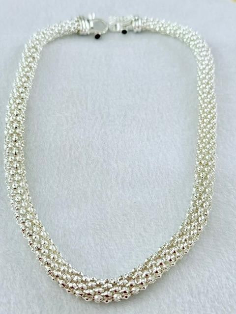 Avalaya Silver Tone Mesh Magnetic Rhinestone Clasp Necklace 18.5"
