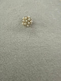 New Never Worn Faux Pearl Rhinestone Cluster Brooch Silver Tone Pin 1 Inch