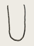 Vintage Hematite Heishi Bead Necklace 30" Gunmetal Silver Tone Boho