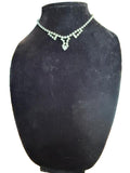Vintage 1950’s Rhinestone Drop Choker Style Necklace Silver Tone 16” Inch APPROX