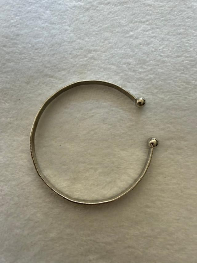 Silver Tone Engraved Starburst Cuff Bracelet Minimalist Open Bangle