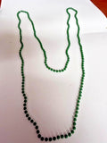 Green small Beaded Strand Necklace, Ball/Bead Chain, 22 inch