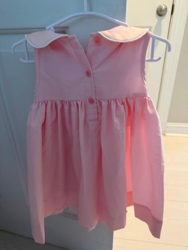 NEW NEVER WORN Addie & Hadlie Smocked A Lot Pink Floral Peter Pan Dress 18M