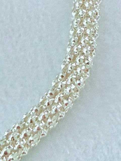 Avalaya Silver Tone Mesh Magnetic Rhinestone Clasp Necklace 18.5"