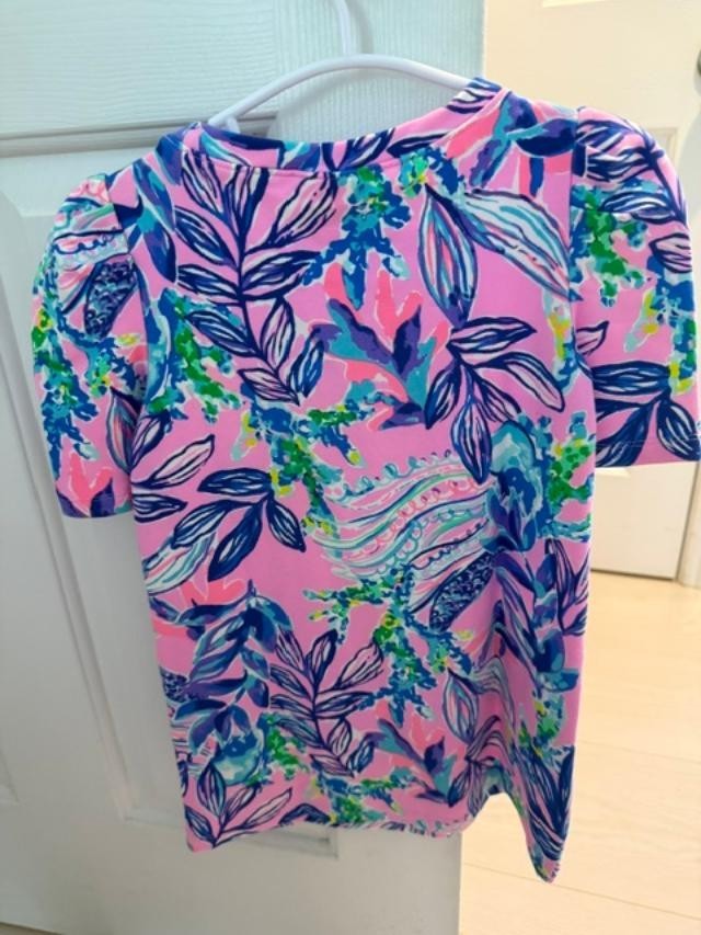 Lilly Pulitzer Girls XS 2-3 Pink Tropical Floral 3/4 Sleeve Dress NWOT
