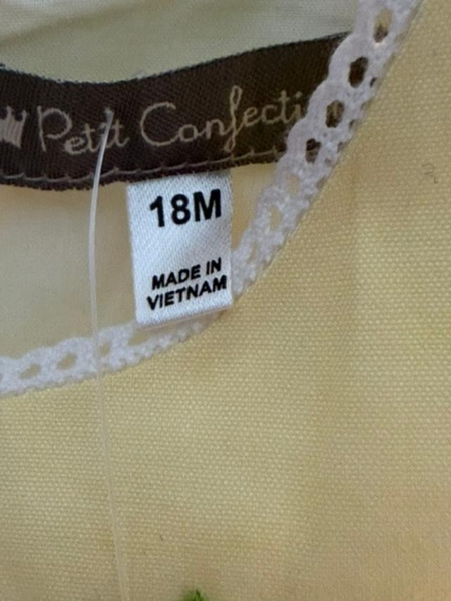 NWT Petit Confection Yellow Embroidered Daisy Dress Baby Girl 18M