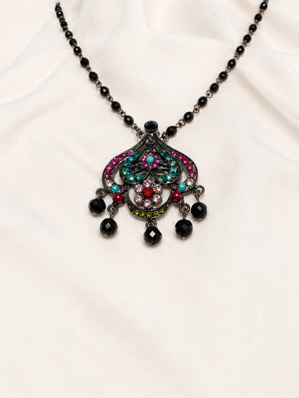 tiara misu rhinestone necklace and brooch
