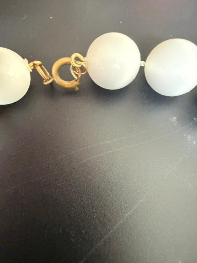 white bead necklace